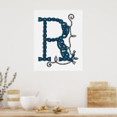 Celtic Letter R print Poster (Küche)