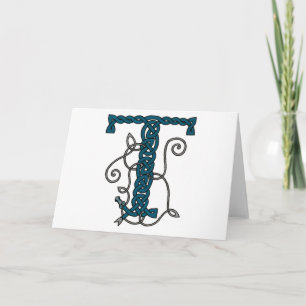 Celtic Letter T Monogramm-Karte
