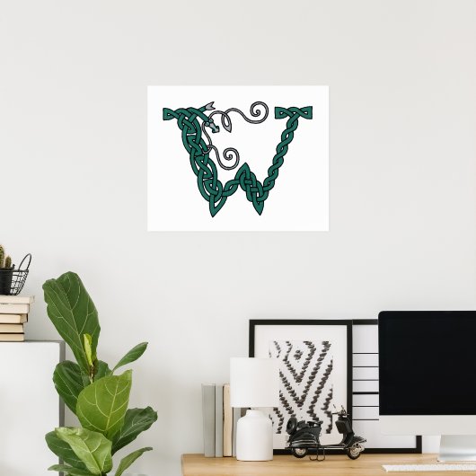 Celtic Letter W print Poster (Heimbüro)