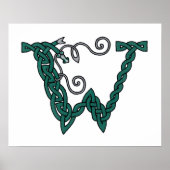 Celtic Letter W print Poster (Vorne)