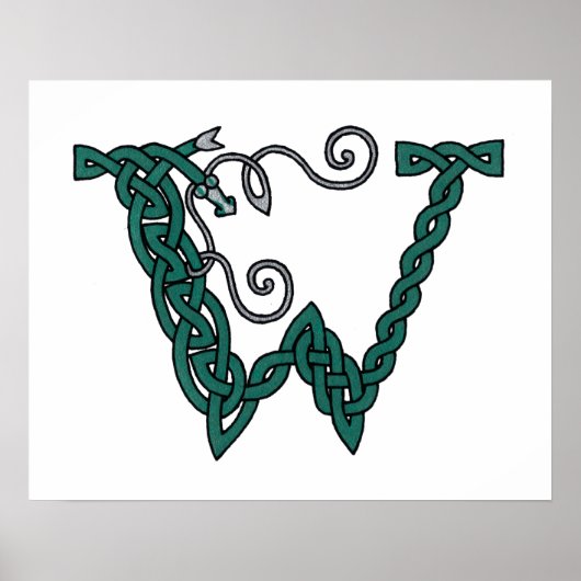 Celtic Letter W print Poster (Vorne)