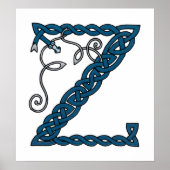 Celtic Letter Z print Poster (Vorne)
