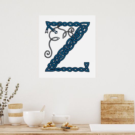 Celtic Letter Z print Poster (Küche)