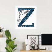Celtic Letter Z print Poster (Heimbüro)