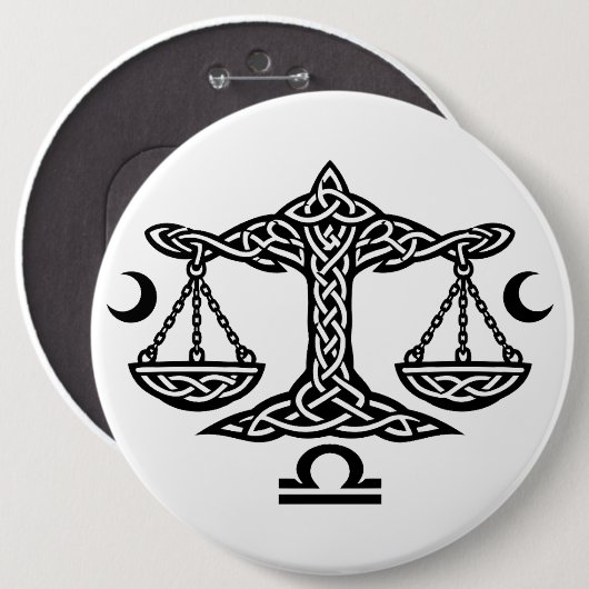 Celtic Libra Waage von BurnsInHell Button (Vorne & Hinten)