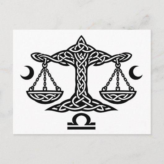    Celtic Libra Waage von BurnsInHell Feiertagspostkarte (Vorderseite)