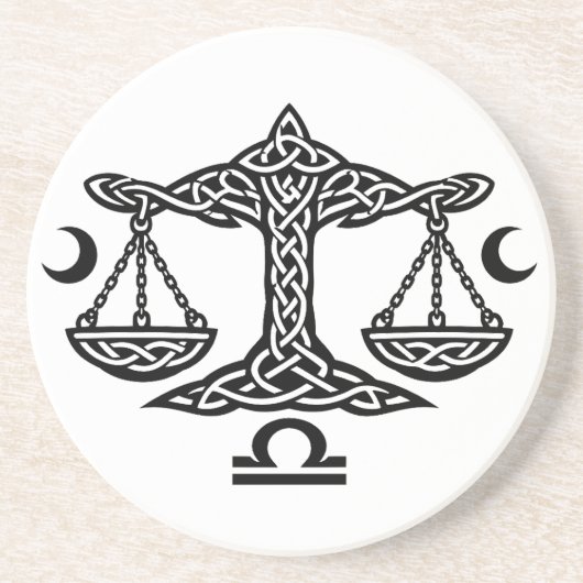 Celtic Libra Waage von BurnsInHell Getränkeuntersetzer (Vorne)