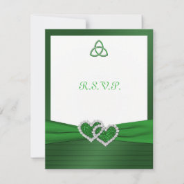 Celtic Liebe Knot in Emerald Green RSVP Card