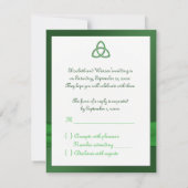 Celtic Liebe Knot in Emerald Green RSVP Card Karte (Rückseite)
