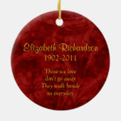 Celtic Liebe Knot Red Memorial Foto Weihnachten Keramikornament (Hinten)