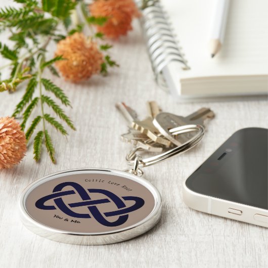 Celtic Liebe Knot Symbol Einfach Personalisiert Schlüsselanhänger (Seite)