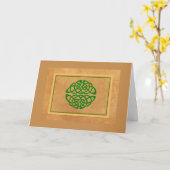 Celtic Light Brown Blank Personalize Grußkarte Karte (Gelbe Blume)