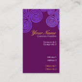 Celtic Lila Swirl Business Card Visitenkarte (Vorderseite)