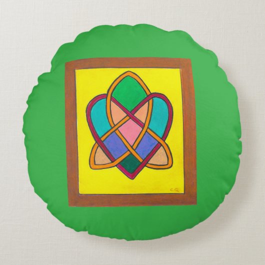 Celtic Love Knot round cushion Rundes Kissen (Vorderseite)