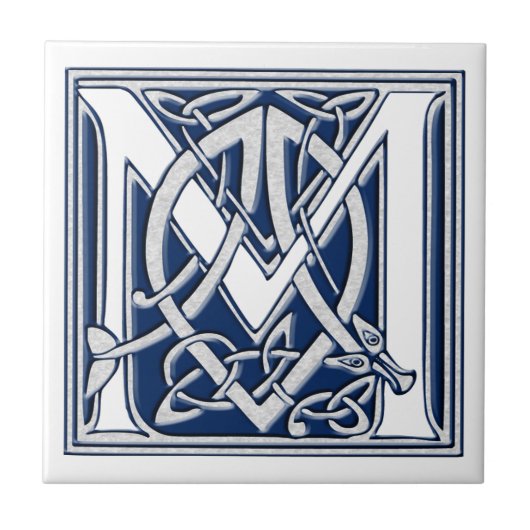 Celtic M Monogram Fliese (Vorderseite)