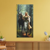 Celtic Maiden and Horse Leinwanddruck (Insitu (Wohnzimmer))
