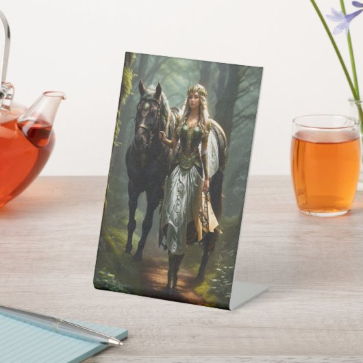 Celtic Maiden and Horse Sockelschild (In SItu)