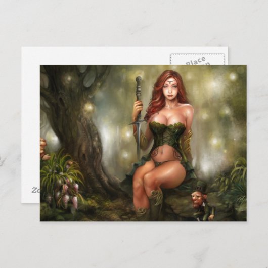 Celtic Maiden, Postcard Postkarte (Vorne/Hinten)