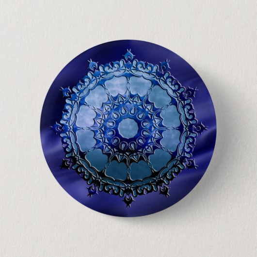 Celtic Mandala | Blaue Wellen Button (Vorderseite)