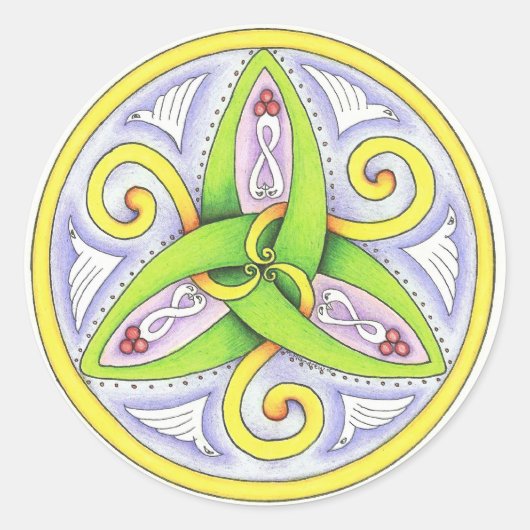 Celtic Mandala Runder Aufkleber (Vorderseite)