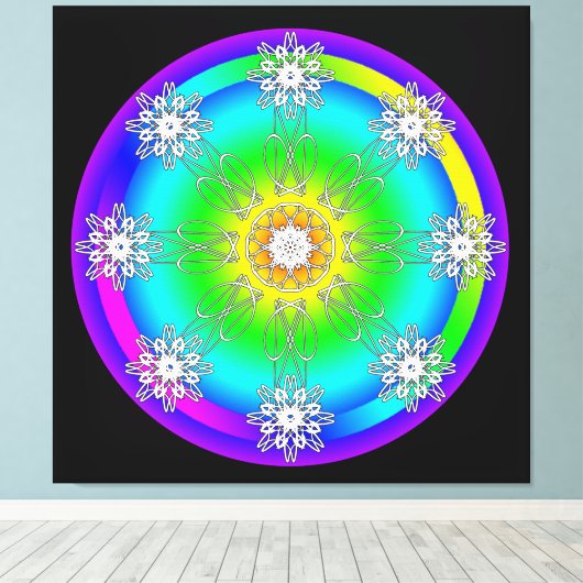 Celtic Mandala Stretched Canvas Print Leinwanddruck (Insitu (Holzboden))