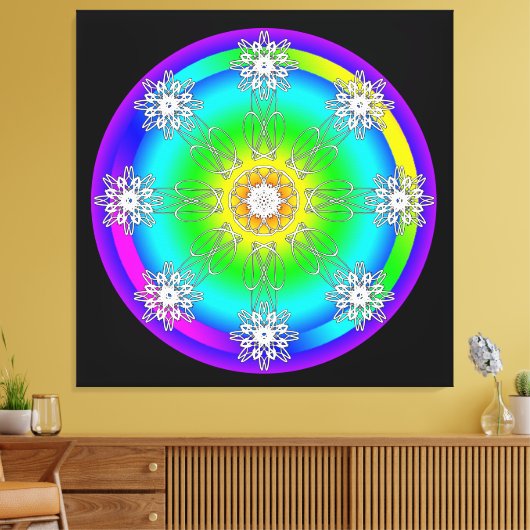 Celtic Mandala Stretched Canvas Print Leinwanddruck (Insitu (Wohnzimmer))