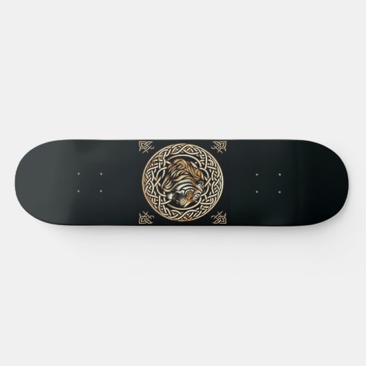 Celtic Maned Tiger Skateboard (Horizontal)