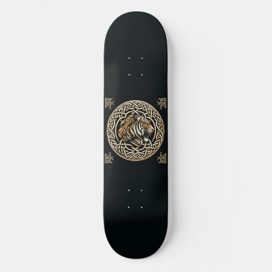 Celtic Maned Tiger Skateboard (Vorderseite)