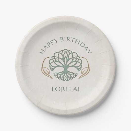 Celtic Medieval Fantasy Birthday Pappteller (Vorderseite)