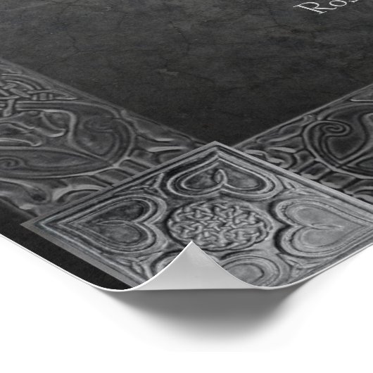 Celtic Medieval Wedding Seating Chart Poster (Ecke)