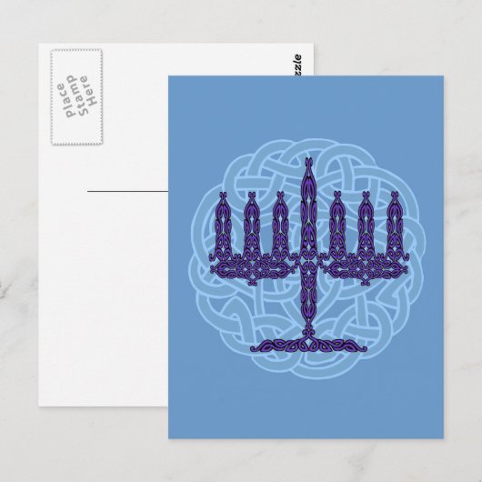 Celtic Menorah Postcard Postkarte (Vorne/Hinten)