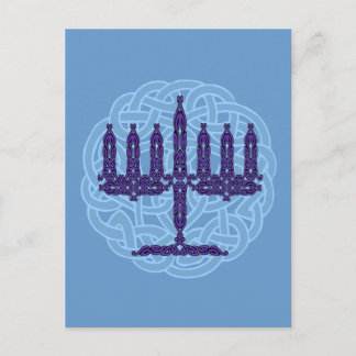 Celtic Menorah Postcard Postkarte