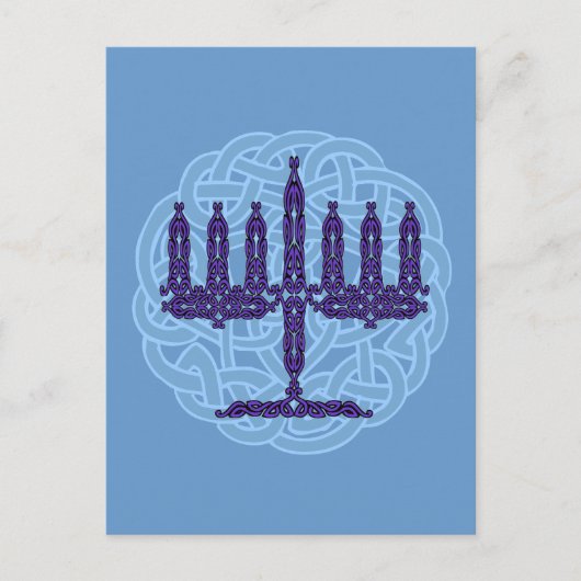 Celtic Menorah Postcard Postkarte (Vorderseite)