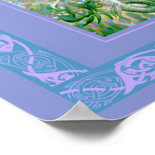 Celtic Mermaid Print Poster (Ecke)