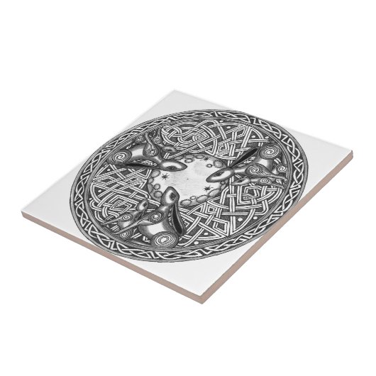 Celtic, Mond-aufpassender Hase Fliese (Seite)