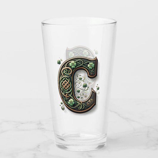 Celtic Monogram Pint Glass Glas (Rückseite)