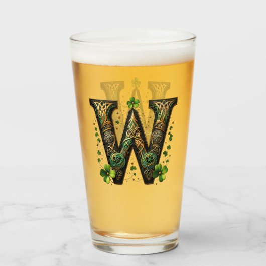Celtic Monogram Pint Glass Glas (Vorne (Gefüllt))