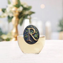 Celtic Monogram Wine Glass Set