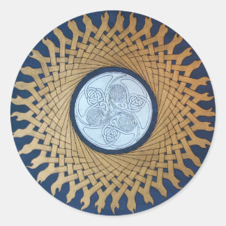 Celtic Moon Runder Aufkleber