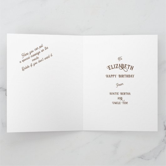 Celtic Moonlit Fox Personalisierter verzauberter F Karte (Innenseite)