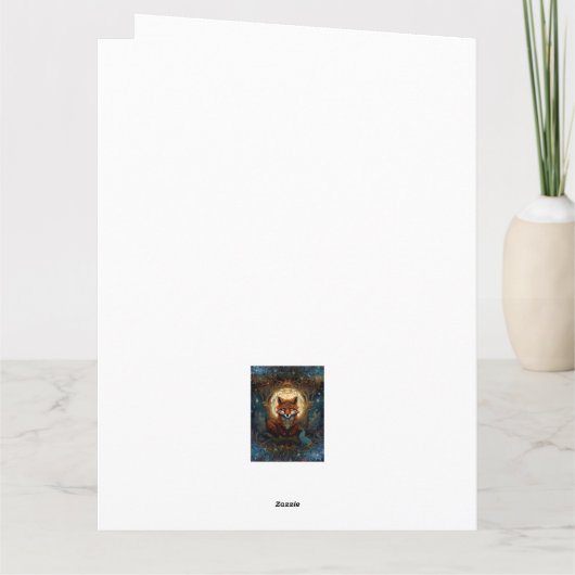 Celtic Moonlit Fox Personalisierter verzauberter F Karte (Rückseite)