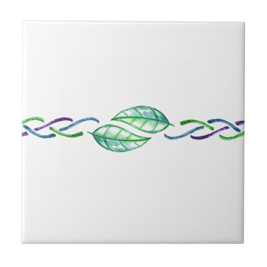 Celtic Multicolor Leaf Border Desgin Fliese (Vorderseite)