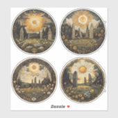 Celtic Mythology and Sun Symbols Litha Aufkleber (Blatt)