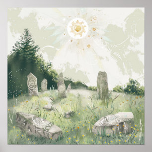 Celtic Mythology and Sun Symbols Litha Poster