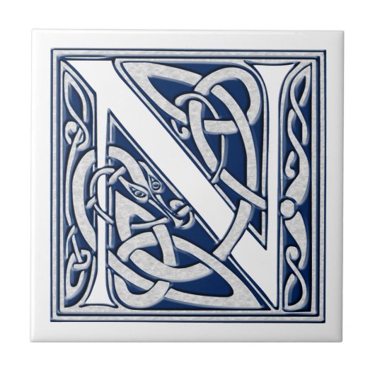 Celtic N Monogram Fliese (Vorderseite)
