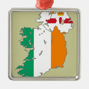 Celtic Nation Irish Map Ornament Aus Metall