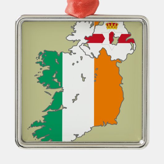 Celtic Nation Irish Map Ornament Aus Metall (Vorne)