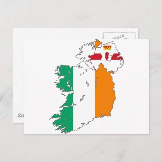Celtic Nation Irish Map Postkarte (Vorne/Hinten)