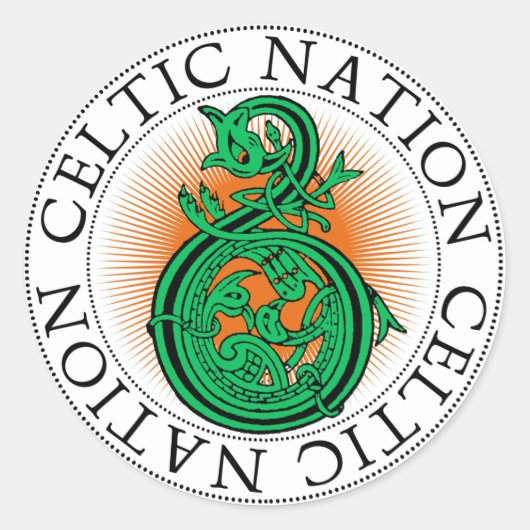 Celtic Nation St Patrick's Day Dragon Runder Aufkleber (Vorderseite)