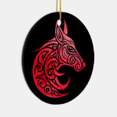 Celtic Nordic Fox Keramik Ornament (Rechts)